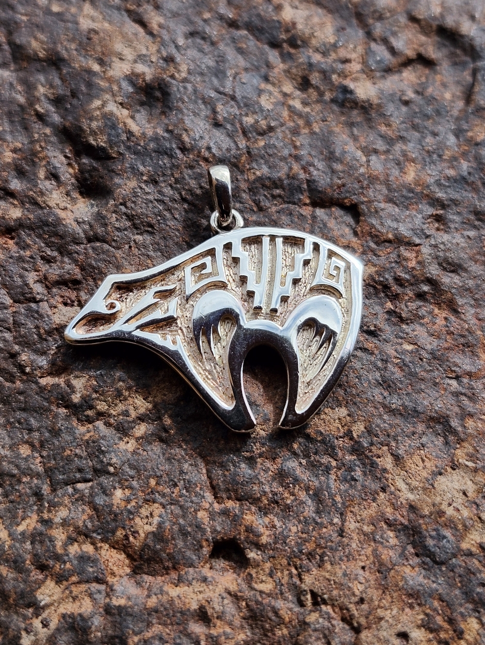 Sterling Silver fetish bear Pendant